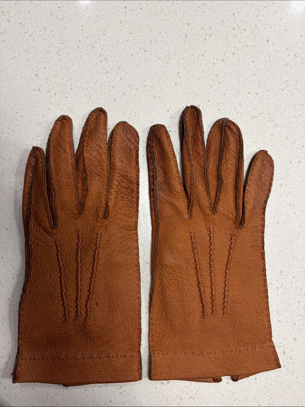 Wathne Brown Leather Driving Gloves